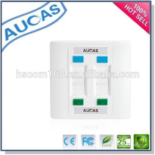 cat5e cat6 network rj45 4 port faceplate /china factory price uk us faceplate /systimax single dual port wall plate